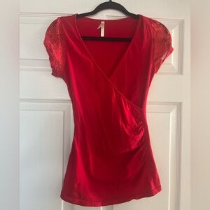 Small red lace cap sleeve wrap Valentine’s Day XS